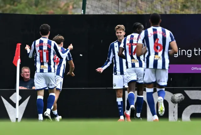 West Bromwich Albion's Isaac Price celebrates scoring their side's third goal of the game