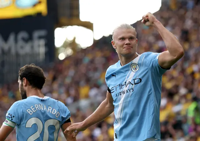 Erling Haaland of Manchester City celebrates