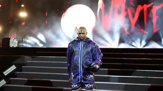 Dillian Whyte walks to the ring