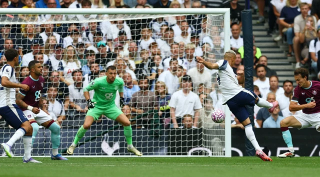 Tottenham Hotspur's Richarlison scores their first goal