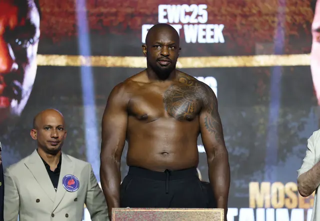 Dillian Whyte at a pre-fight weigh-in