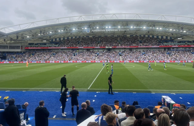 Image from the commentary box at the Amex