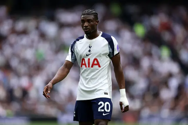 Mohammed Kudus of Tottenham Hotspur looks on