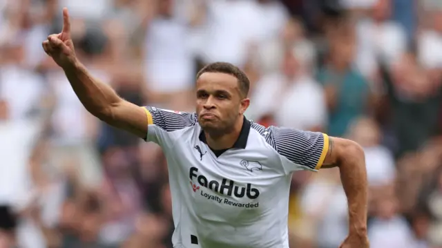 Derby County's Carlton Morris celebrates