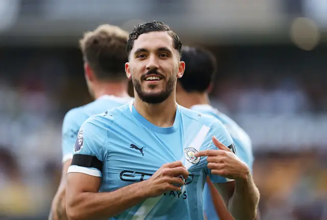 Rayan Cherki of Manchester City celebrate