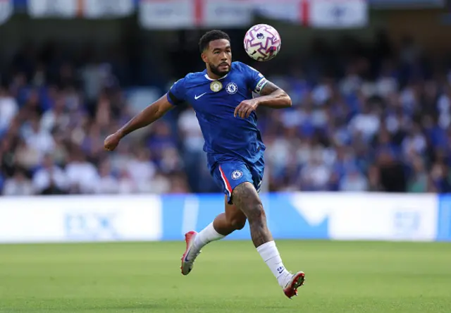 Reece James of Chelsea controls the ball