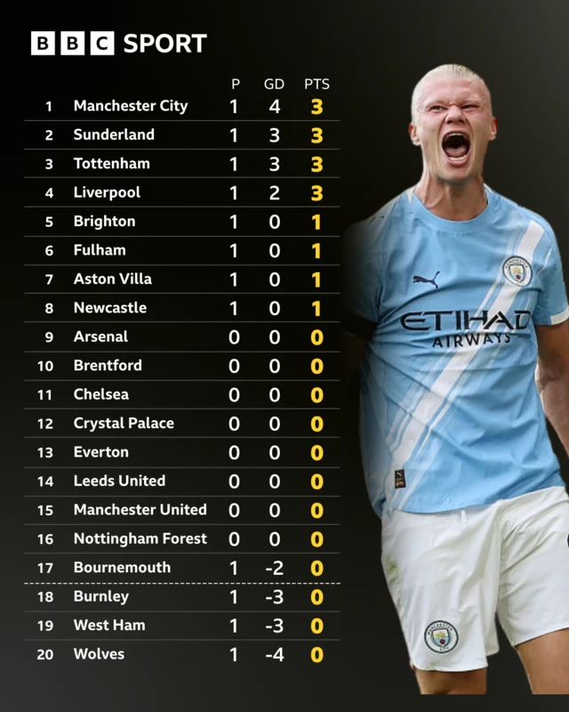 Premier League table