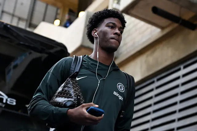 Josh Acheampong of Chelsea arrives