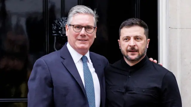 Starmer and Zelensky outside No 10 Downing Street.