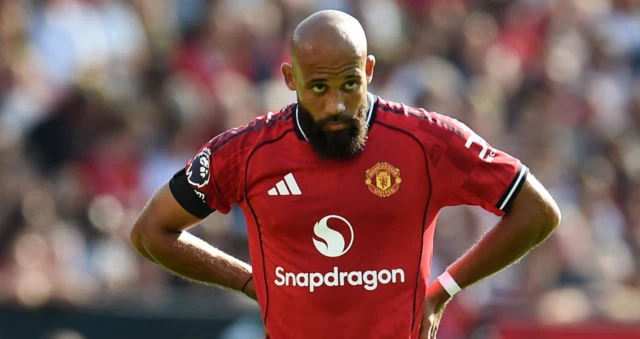 Manchester United's Bryan Mbeumo looks on