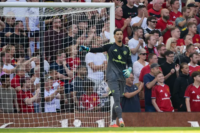 Altay Bayindir of Manchester United in action