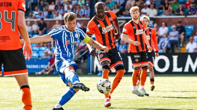 Brad Lyons scores for Kilmarnock against Dundee United
