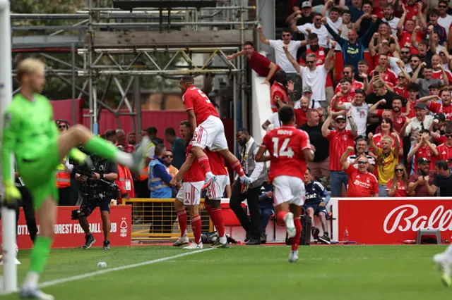 Chris Wood celebrates