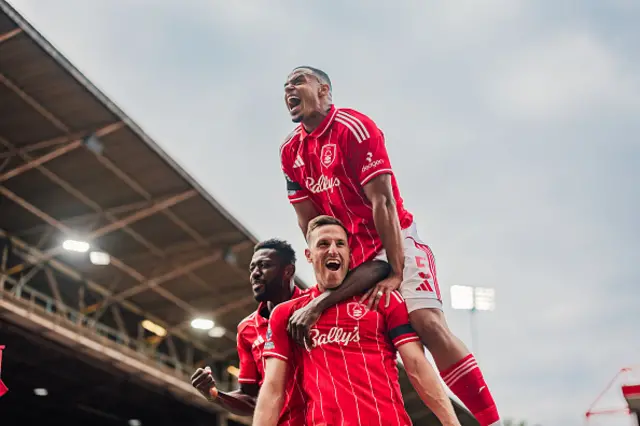 Chris Wood of Nottingham Forest celebrates his opening day goal
