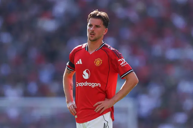 Mason Mount of Manchester United looks on