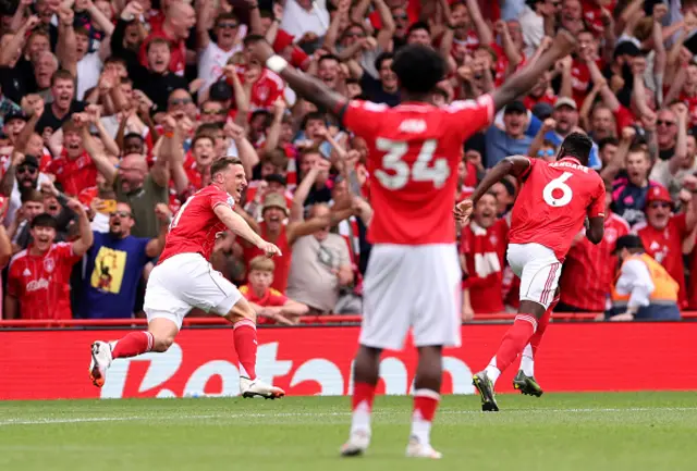 Chris Wood of Nottingham Forest celebrates