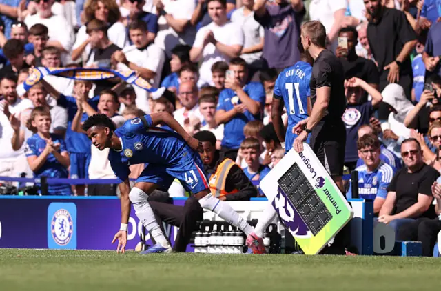 Estevao of Chelsea comes on as substitute