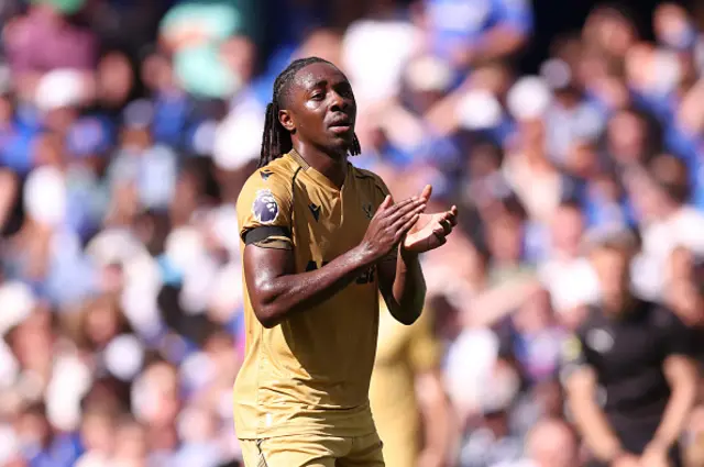 Eberechi Eze of Crystal Palace applauds the fans