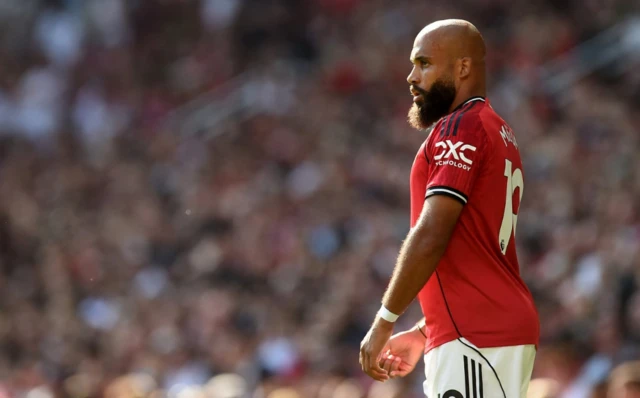 Manchester United's Bryan Mbeumo looks on