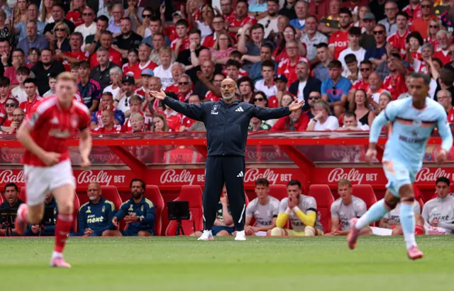 Nuno Espirito Santo Manager of Nottingham Forest gestures