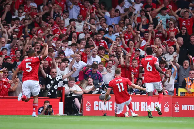 Chris Wood of Nottingham Forest celebrates