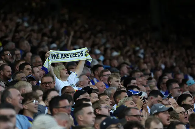 Leeds fans build the atmosphere ahead of kick-off