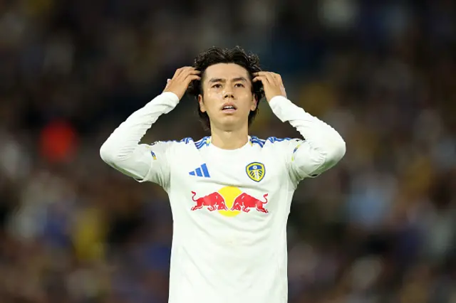 Ao Tanaka of Leeds United looks on