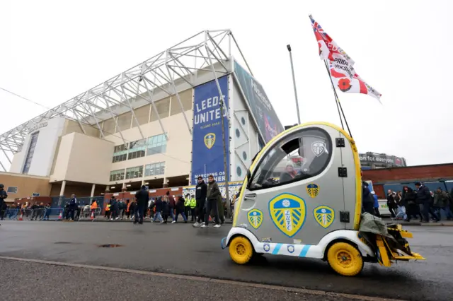 Smart car outside Elland Road