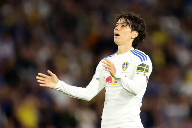 Ao Tanaka of Leeds United reacts