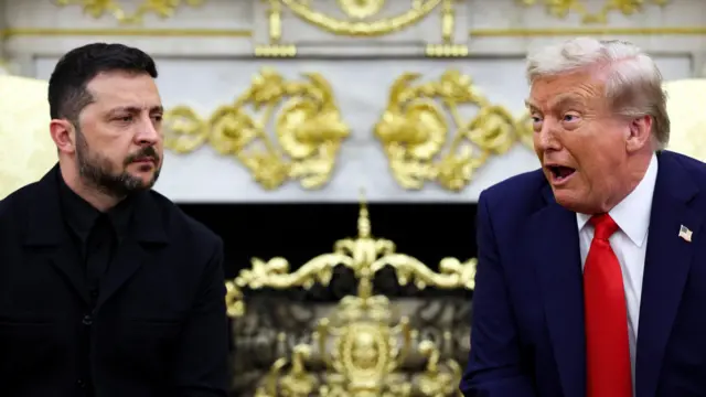 U.S. President Donald Trump and Ukrainian President Volodymyr Zelenskiy meet at the Oval Office of the White House, amid negotiations to end the Russian war in Ukraine, in Washington, D.C., U.S., August 18, 2025.