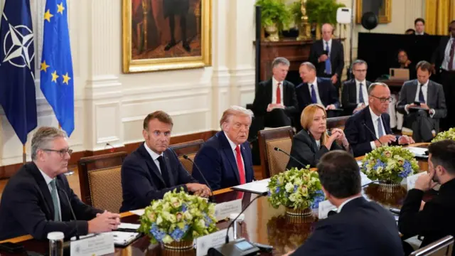 Donald Trump and European leaders meet at the White House
