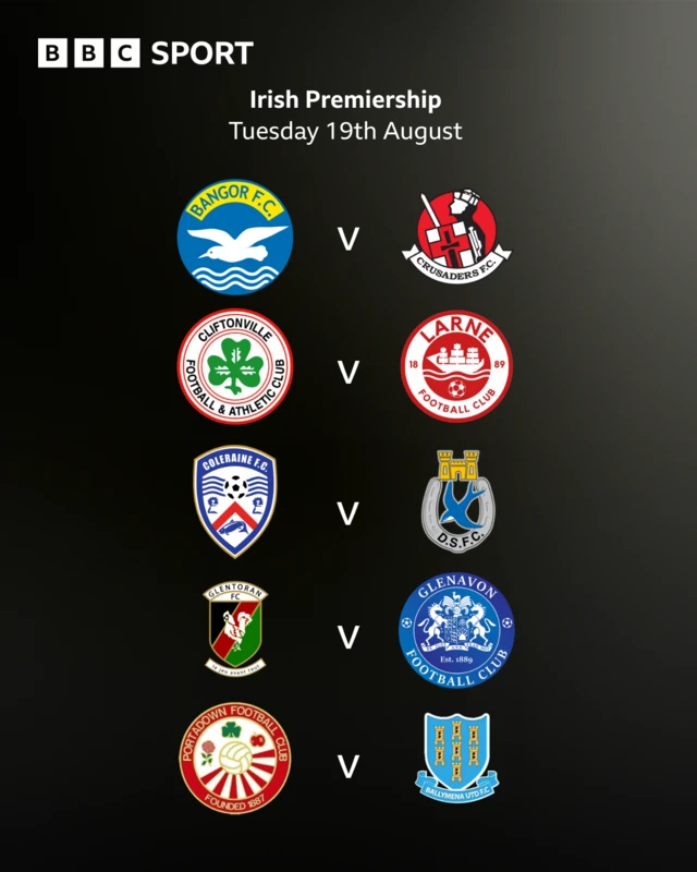 Tuesday night's fixtures