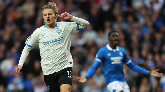 Club Brugge score against Rangers