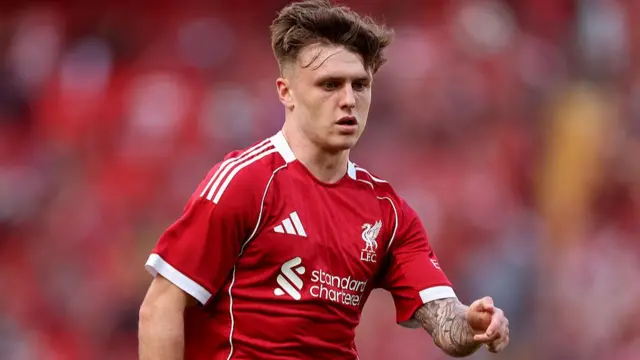 Ben Doak playing for Liverpool