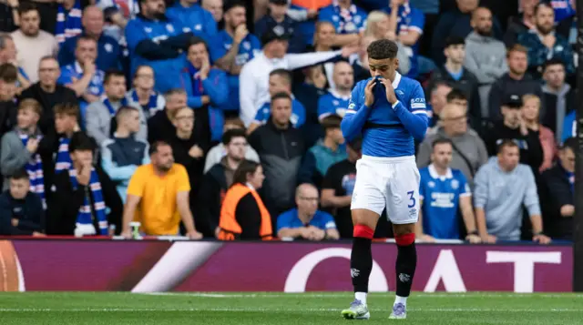 Max Aarons looks dejected