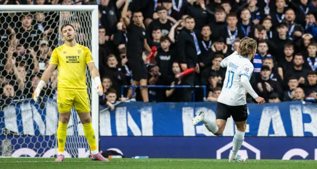 Vermant wheels away after dinking Butland for the opener
