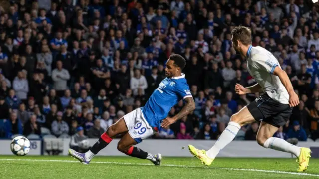 Danilo makes it 3-1 in Rangers v Club Brugge