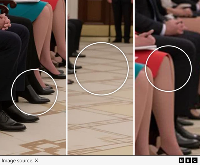A close up of the AI generated image with circles highlighting inconsistencies