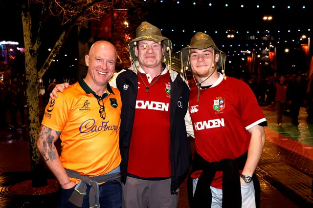Fans outside the stadium