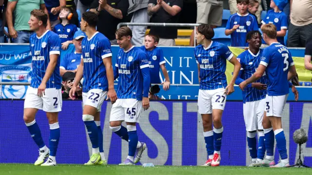Cardiff celebrate goal