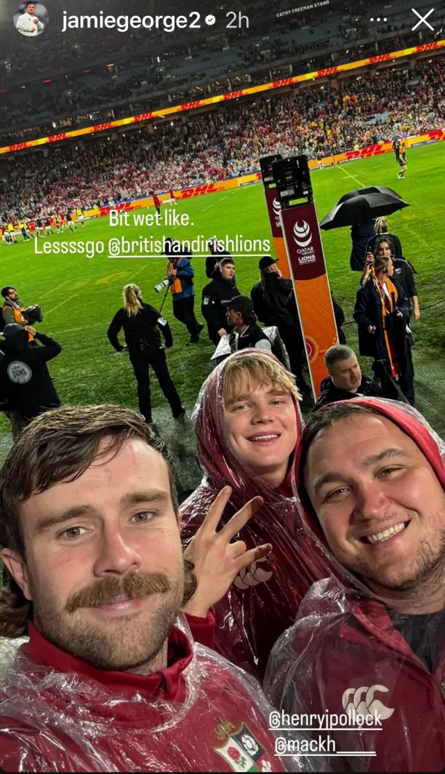 A picture from Jamie George's instagram