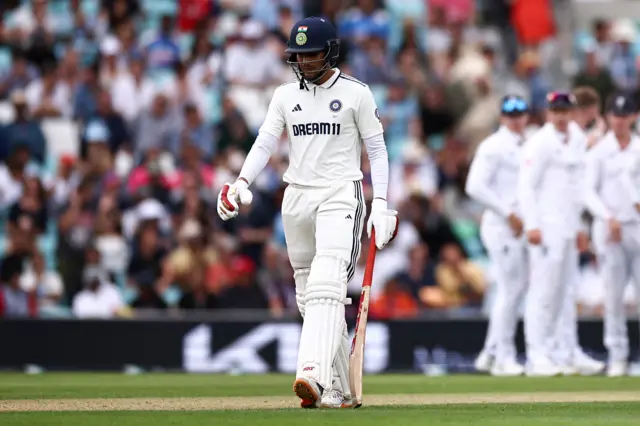 Shubman Gill walks off after being dismissed