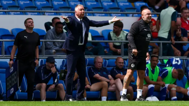 Darren Ferguson on the touchline