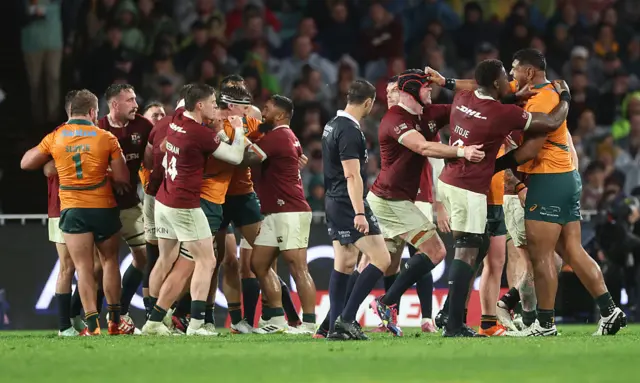 It wouldn't be a test match without a scuffle. And of course it included  Will Skelton