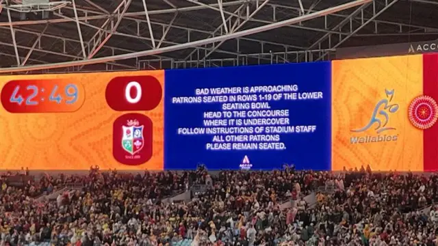 A sign saying bad weather