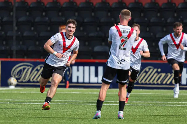 Airdrieonians' Euan Henderson celebrates
