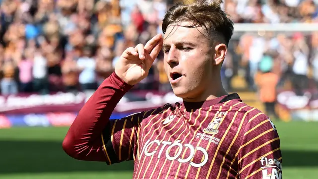 Bobby Pointon celebrates goal