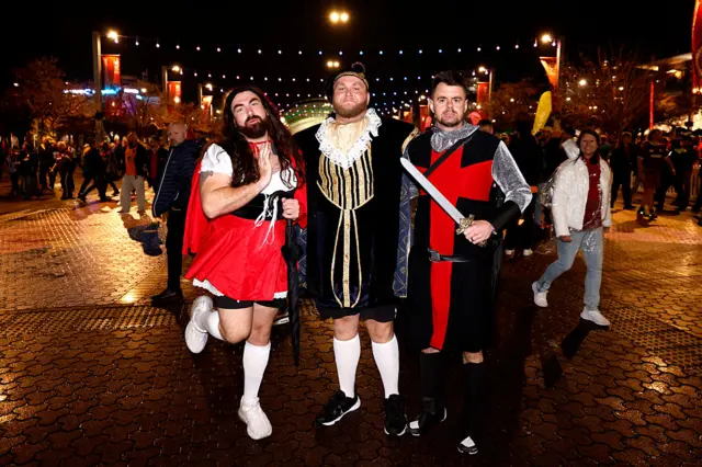 Fans outside the stadium