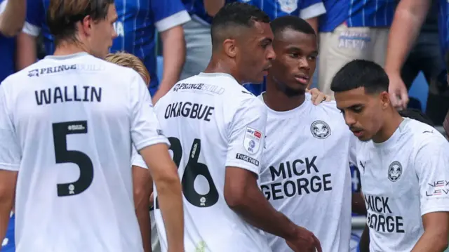 Peterborough celebrate goal