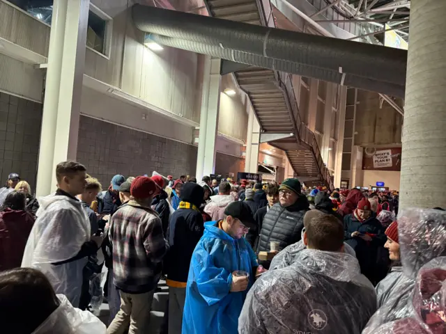 Fans in the concourse